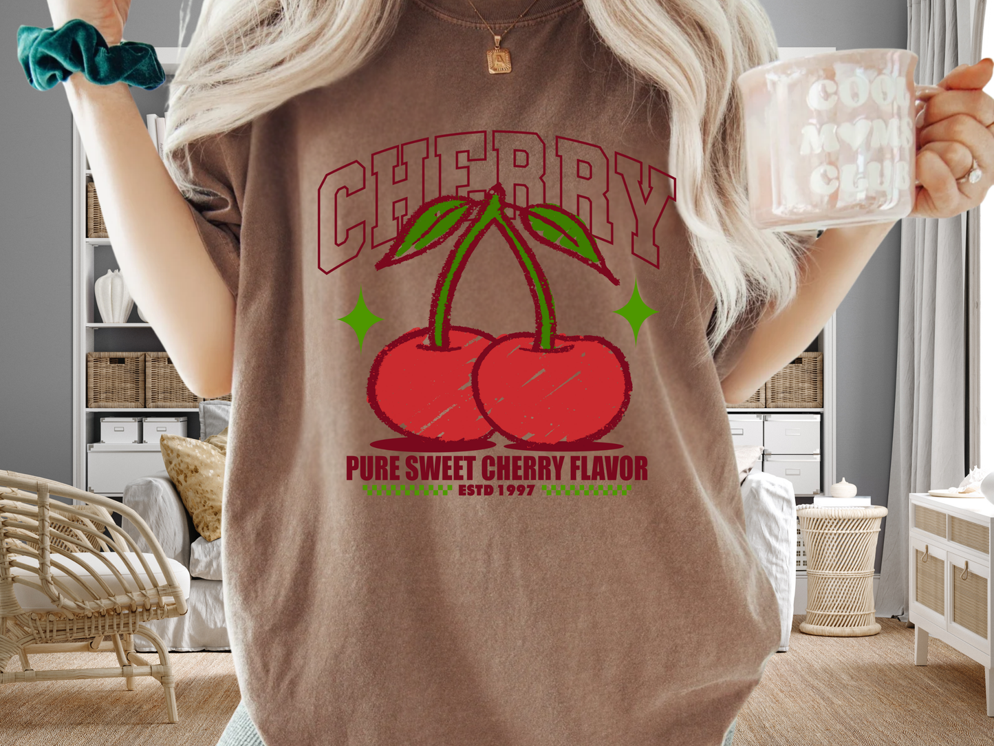 Cherry Retro T-Shirt Vintage Fruit Graphic Coquette Aesthetic Comfort Colors 1717 Tee