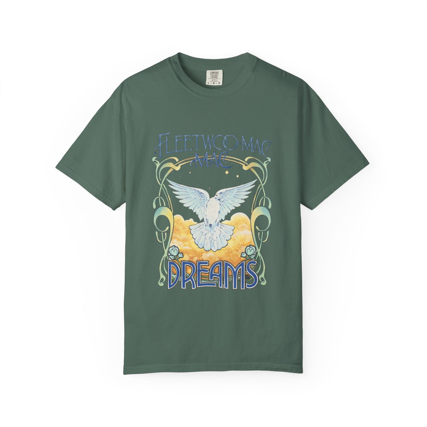 Fleetwood Mac Dreams T-Shirt | Art Nouveau White Dove Graphic Tee | Vintage 70s Classic Rock Band Merch