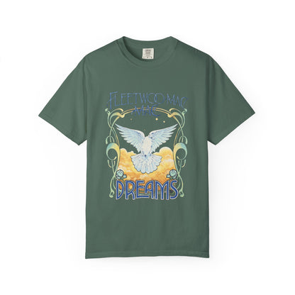 Fleetwood Mac Dreams T-Shirt | Art Nouveau White Dove Graphic Tee | Vintage 70s Classic Rock Band Merch