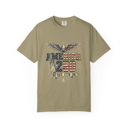 America 250 T-Shirt – Patriotic Eagle USA Est. 1776 | Comfort Colors 1717 Unisex Tee