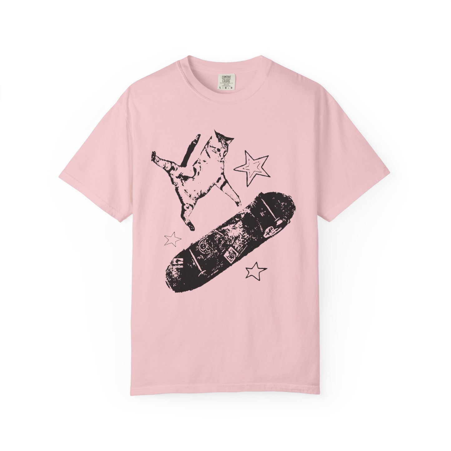 Skate Cat Graphic T-Shirt – Grunge Punk Illustration | Comfort Colors 1717 Unisex Tee