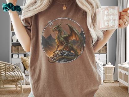 Epic Dragon Fantasy T-Shirt - Realistic RPG Graphic Tee