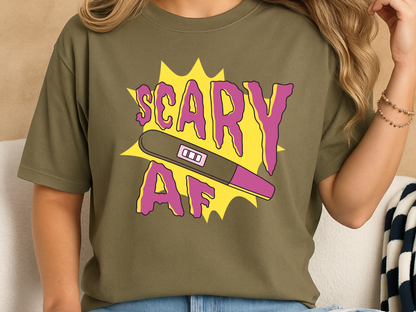 Scary AF Pregnancy Test T-Shirt - Funny Graphic Tee
