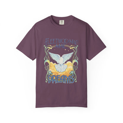 Fleetwood Mac Dreams T-Shirt | Art Nouveau White Dove Graphic Tee | Vintage 70s Classic Rock Band Merch