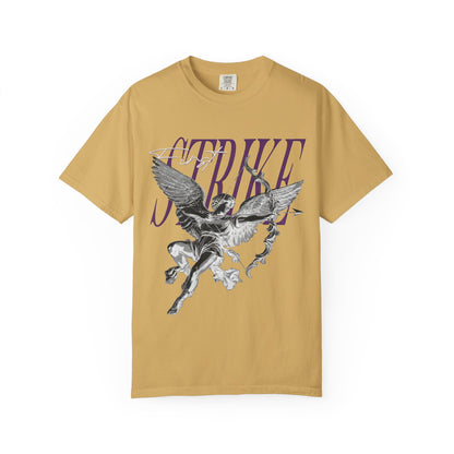 Y2K Chrome Angel Graphic T-Shirt - "First Strike" Cupid Streetwear Tee - Vintage Wash