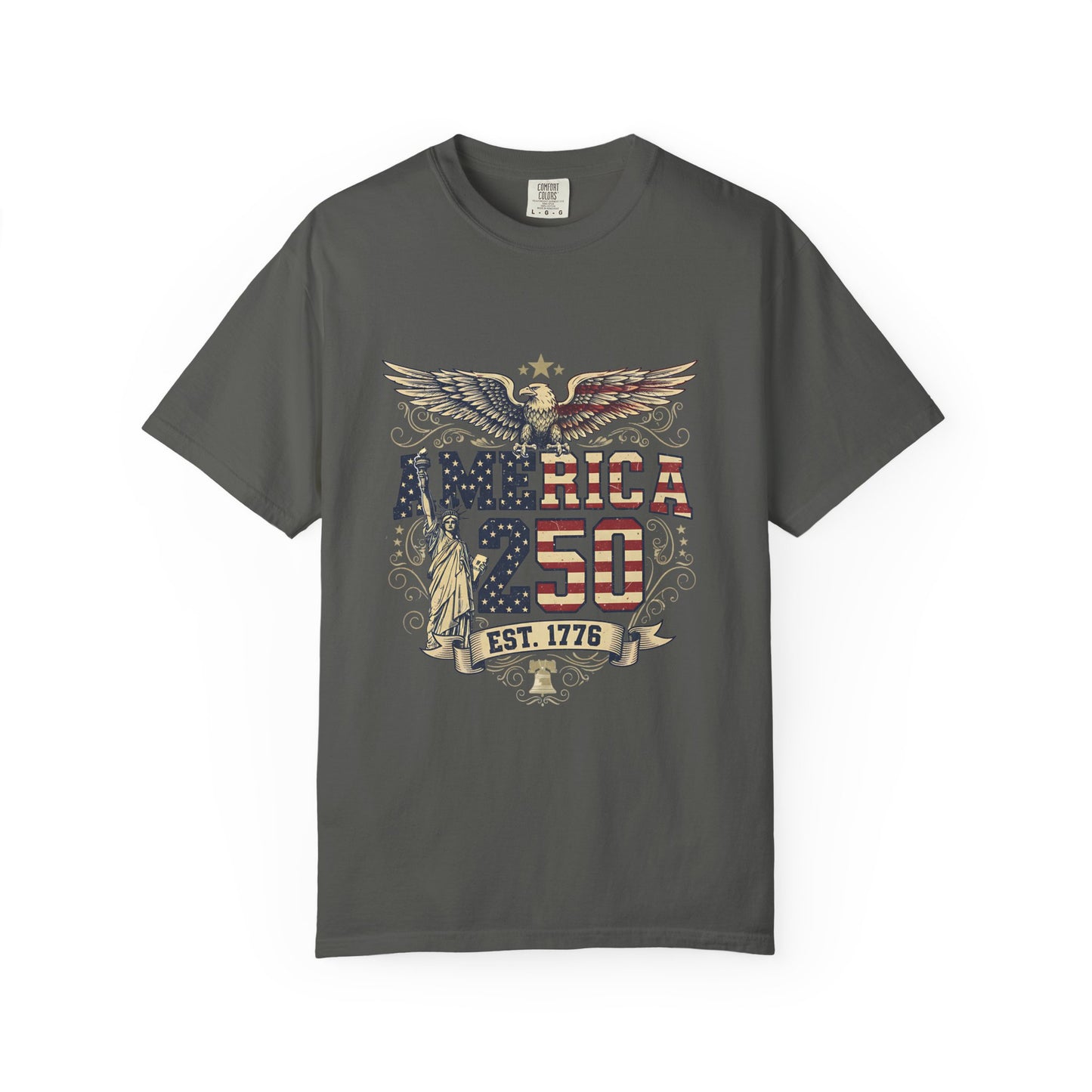 America 250 T-Shirt – Patriotic Eagle USA Est. 1776 | Comfort Colors 1717 Unisex Tee
