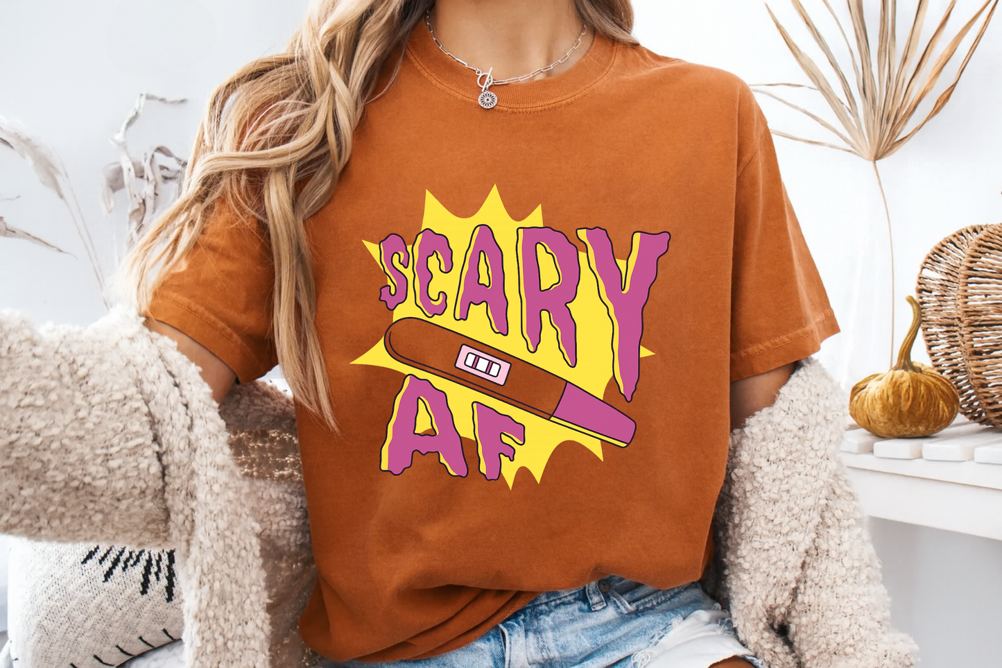 Scary AF Pregnancy Test T-Shirt - Funny Graphic Tee