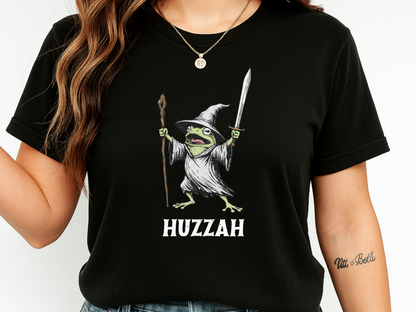 Huzzah Wizard Frog T-Shirt Vintage Fantasy Graphic Comfort Colors 1717 Heavyweight Tee