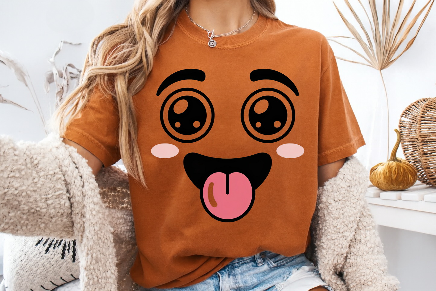 Funny Kawaii Anime Face T-Shirt | Cute Tongue Out Meme Tee | Comfort Colors® 1717