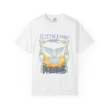 Fleetwood Mac Dreams T-Shirt | Art Nouveau White Dove Graphic Tee | Vintage 70s Classic Rock Band Merch