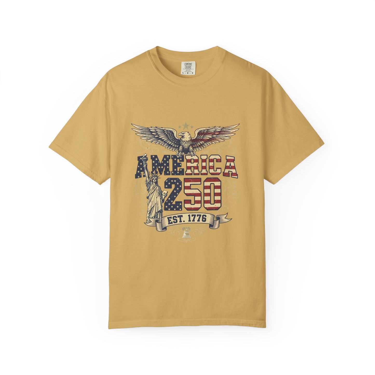 America 250 T-Shirt – Patriotic Eagle USA Est. 1776 | Comfort Colors 1717 Unisex Tee