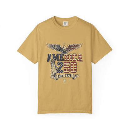 America 250 T-Shirt – Patriotic Eagle USA Est. 1776 | Comfort Colors 1717 Unisex Tee