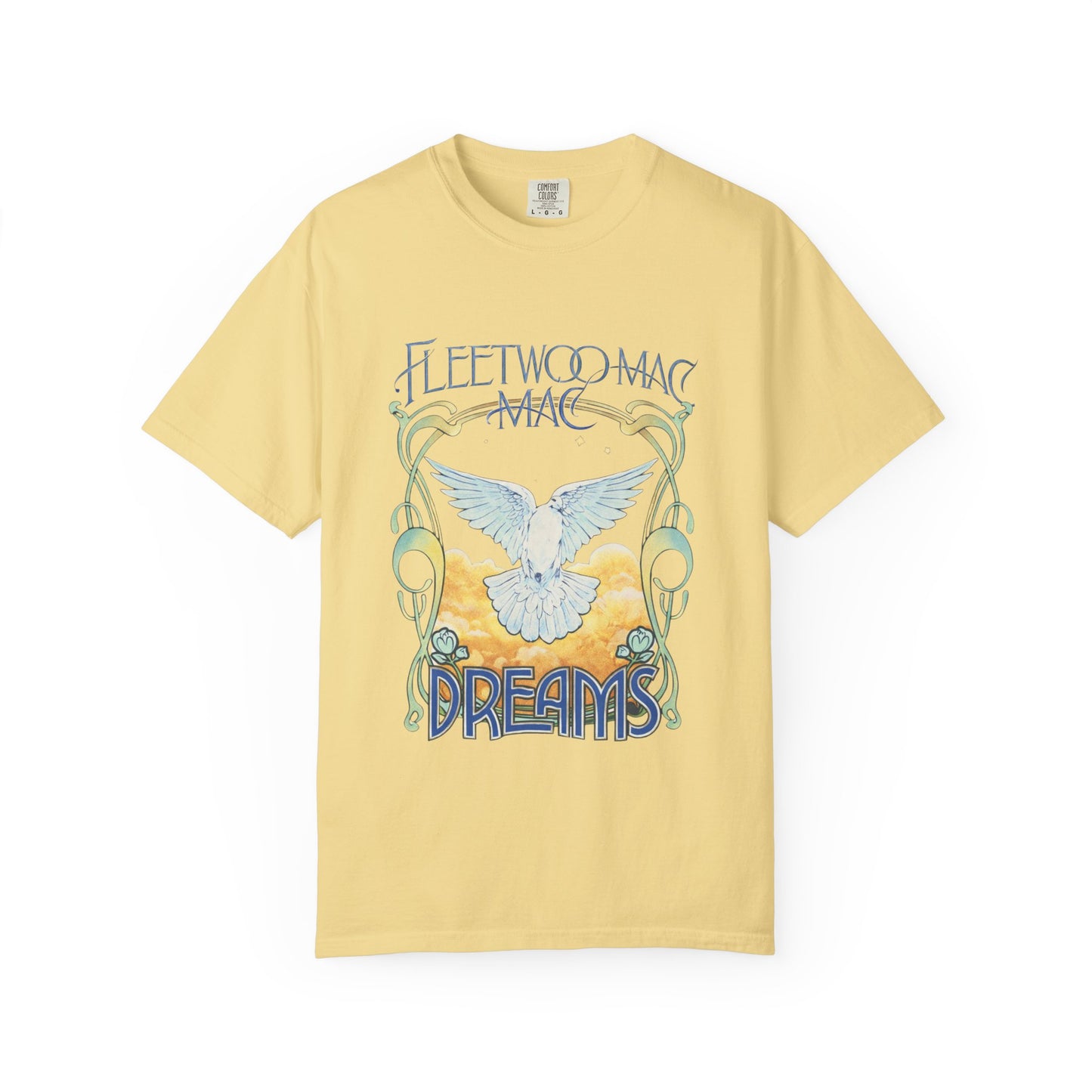 Fleetwood Mac Dreams T-Shirt | Art Nouveau White Dove Graphic Tee | Vintage 70s Classic Rock Band Merch
