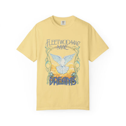 Fleetwood Mac Dreams T-Shirt | Art Nouveau White Dove Graphic Tee | Vintage 70s Classic Rock Band Merch