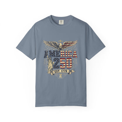 America 250 T-Shirt – Patriotic Eagle USA Est. 1776 | Comfort Colors 1717 Unisex Tee
