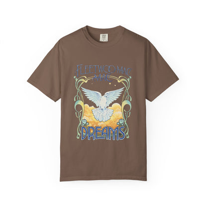 Fleetwood Mac Dreams T-Shirt | Art Nouveau White Dove Graphic Tee | Vintage 70s Classic Rock Band Merch