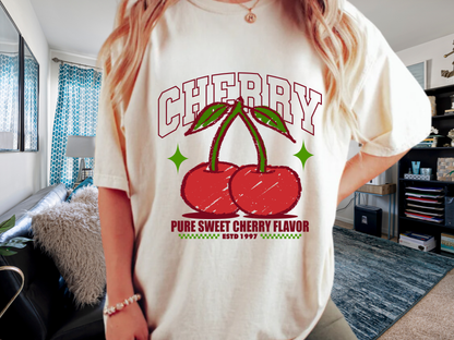Cherry Retro T-Shirt Vintage Fruit Graphic Coquette Aesthetic Comfort Colors 1717 Tee