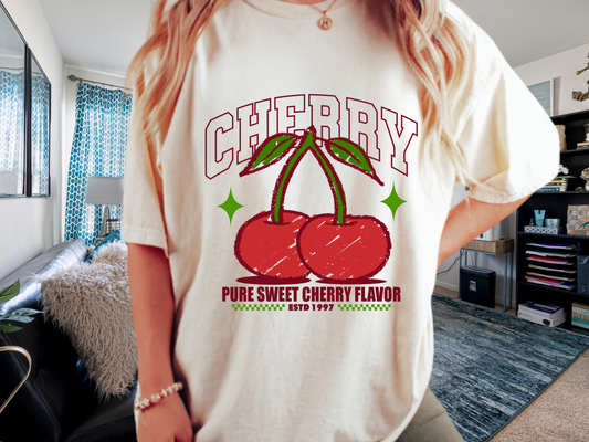 Cherry Retro T-Shirt Vintage Fruit Graphic Coquette Aesthetic Comfort Colors 1717 Tee