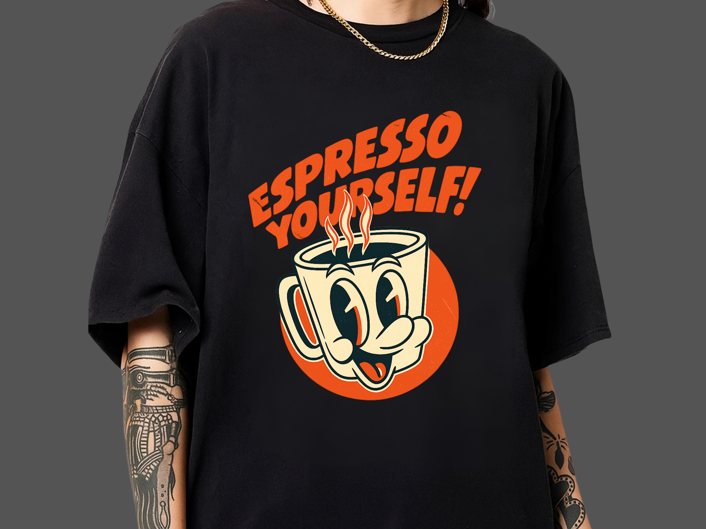 Espresso Yourself Retro Coffee T-Shirt - Funny Barista Tee