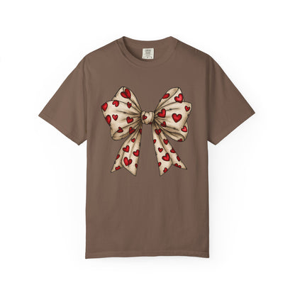 Comfort Colors® Valentine Coquette Bow Hearts Graphic T-Shirt