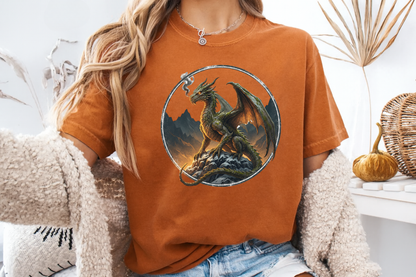 Epic Dragon Fantasy T-Shirt - Realistic RPG Graphic Tee