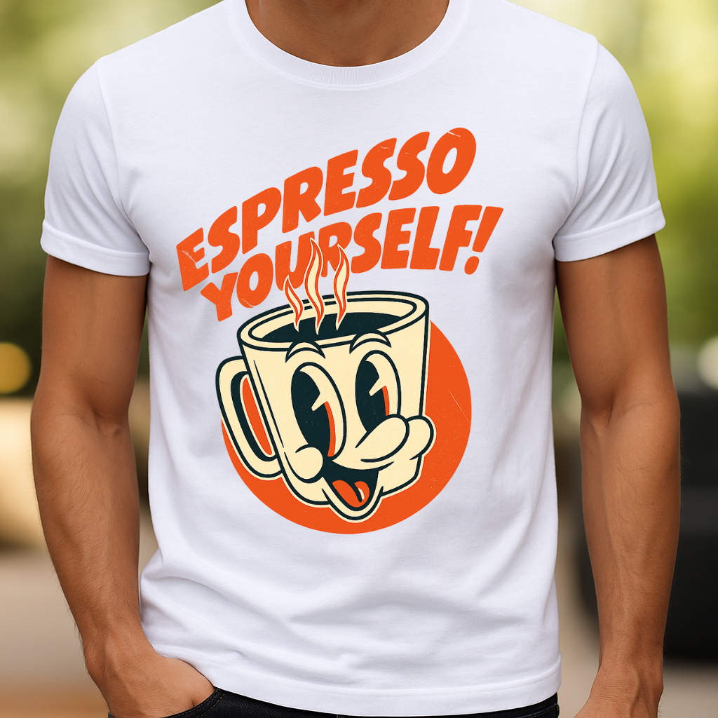 Espresso Yourself Retro Coffee T-Shirt - Funny Barista Tee