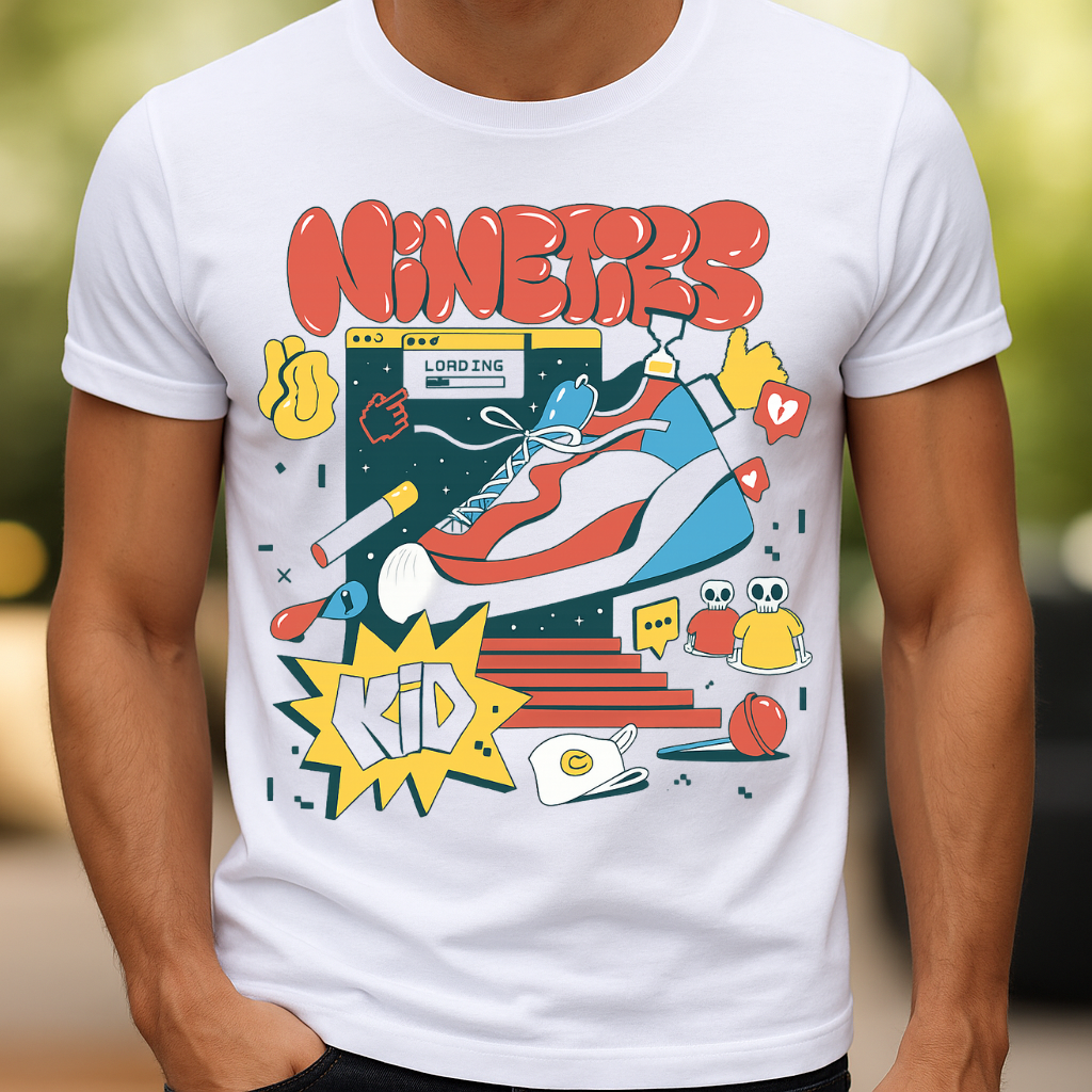 Nineties Kid Retro Graphic T-Shirt - Nostalgic 90s Tee