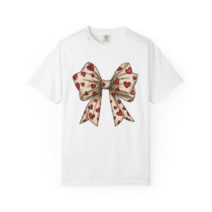 Comfort Colors® Valentine Coquette Bow Hearts Graphic T-Shirt