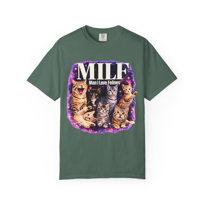MILF Man I Love Felines T-Shirt – Funny Cat Lover Galaxy Design | Comfort Colors 1717 Unisex Tee