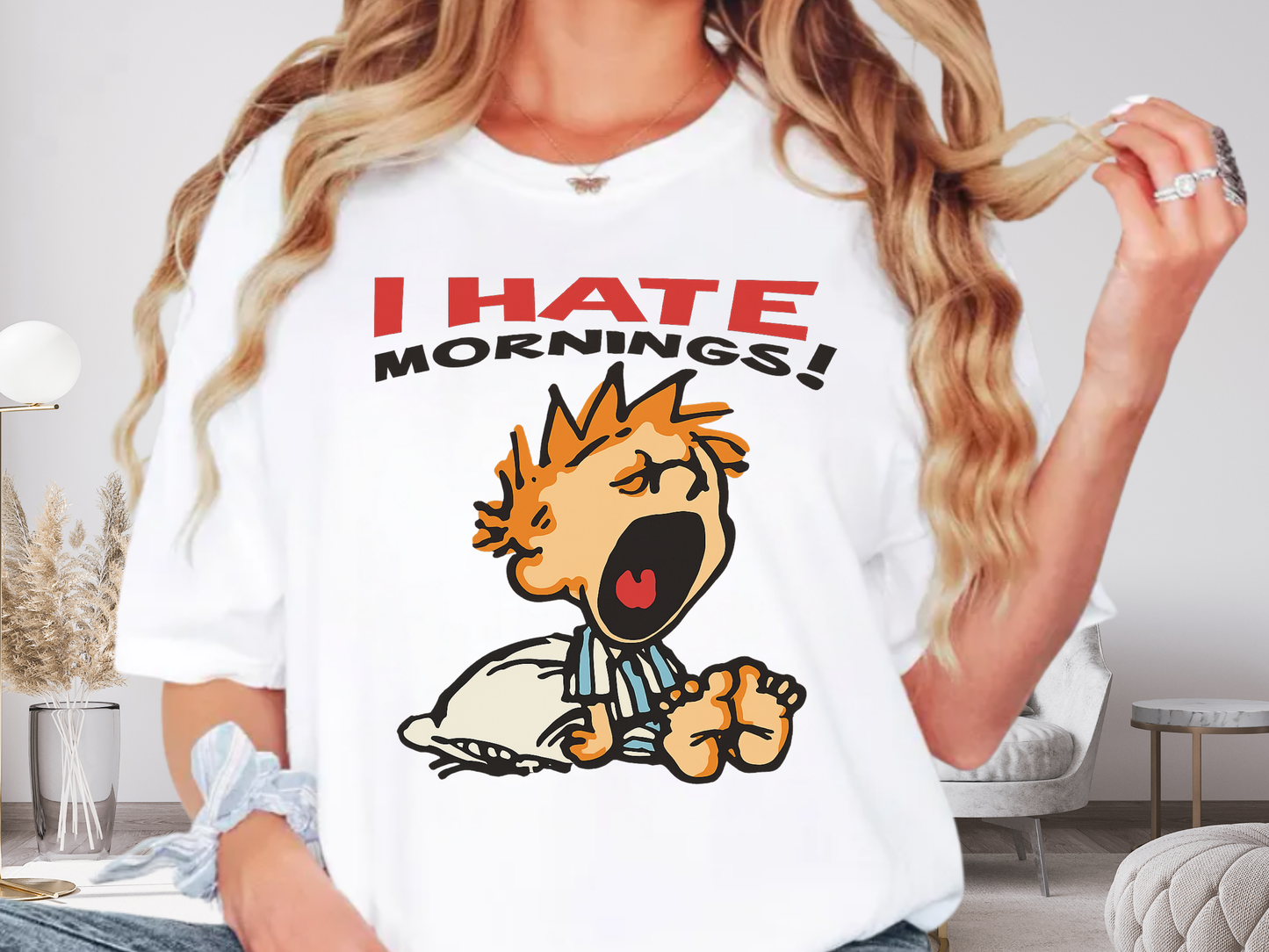 I Hate Mornings Retro Graphic Tee - Comfort Colors 1717 Shirt