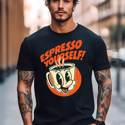 Espresso Yourself Retro Coffee T-Shirt - Funny Barista Tee