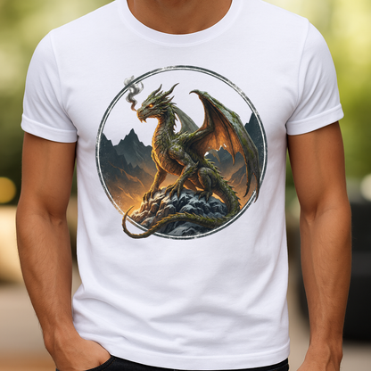 Epic Dragon Fantasy T-Shirt - Realistic RPG Graphic Tee