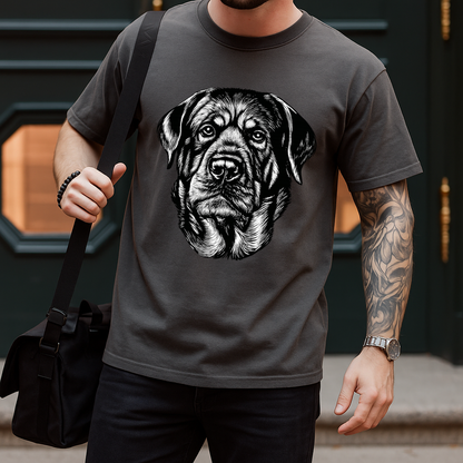 Rottweiler Face Graphic T-Shirt - Minimalist Dog Lover Tee