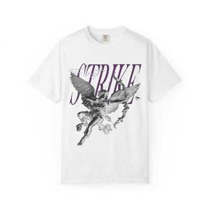 Y2K Chrome Angel Graphic T-Shirt - "First Strike" Cupid Streetwear Tee - Vintage Wash
