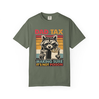 Dad Tax T-Shirt | Making Sure It's Not Poison Raccoon Tee | Funny Retro Father's Day Gift