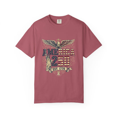 America 250 T-Shirt – Patriotic Eagle USA Est. 1776 | Comfort Colors 1717 Unisex Tee