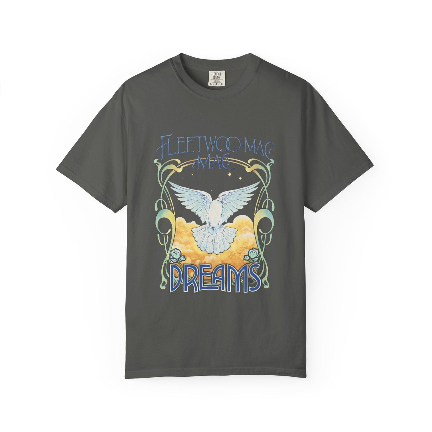 Fleetwood Mac Dreams T-Shirt | Art Nouveau White Dove Graphic Tee | Vintage 70s Classic Rock Band Merch