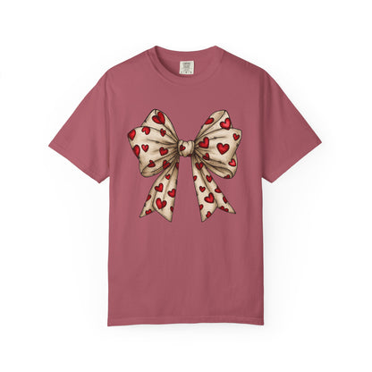 Comfort Colors® Valentine Coquette Bow Hearts Graphic T-Shirt