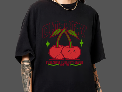 Cherry Retro T-Shirt Vintage Fruit Graphic Coquette Aesthetic Comfort Colors 1717 Tee