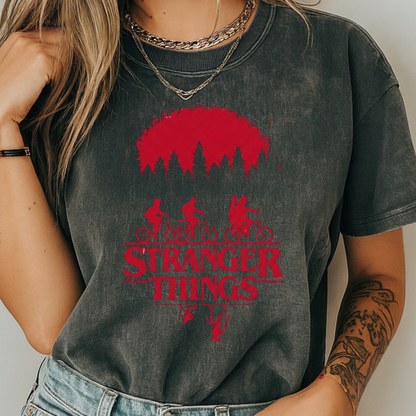 Stranger Things Upside Down T-Shirt Retro 80s Sci-Fi Graphic Comfort Colors 1717 Tee