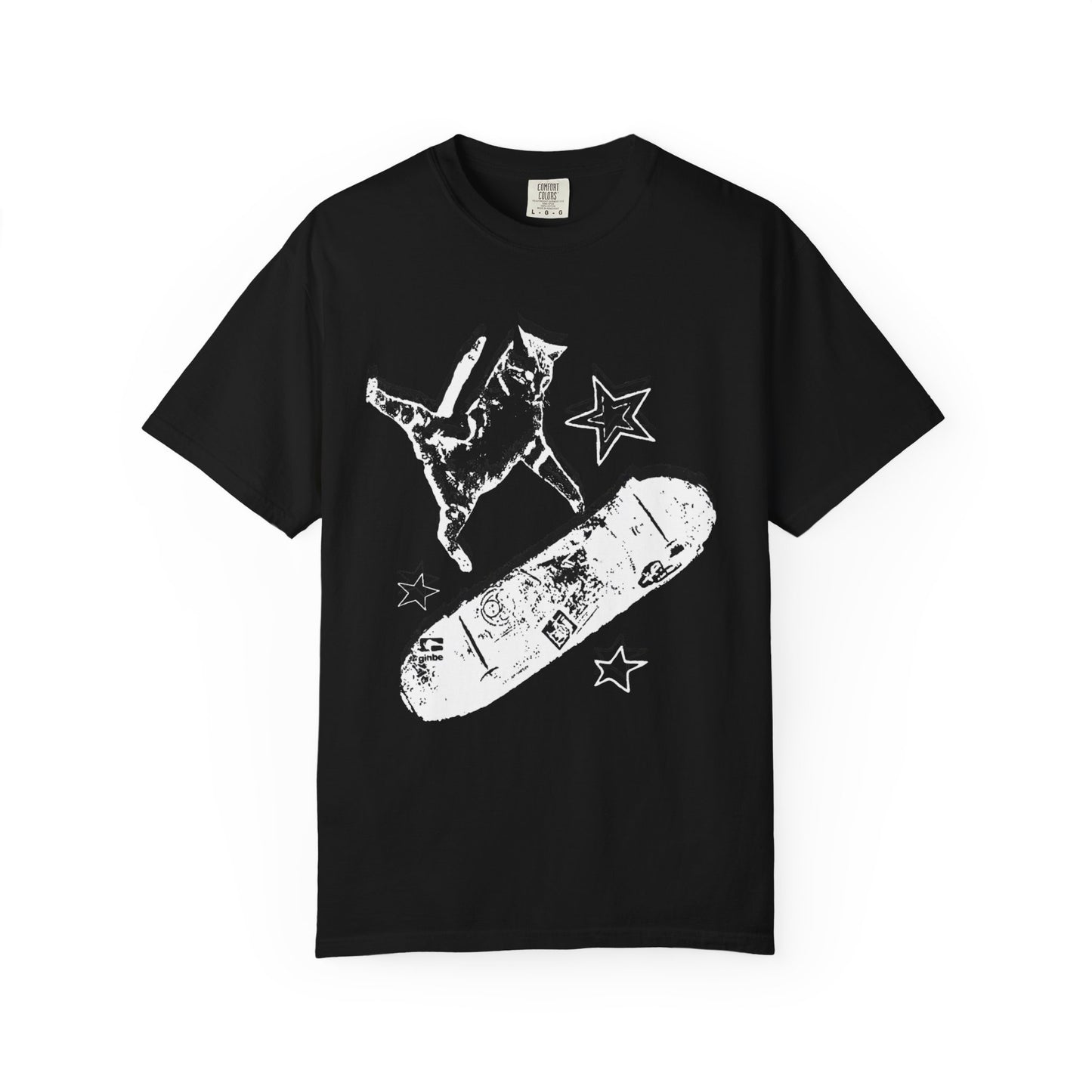 Skate Cat Graphic T-Shirt – Grunge Punk Illustration | Comfort Colors 1717 Unisex Tee
