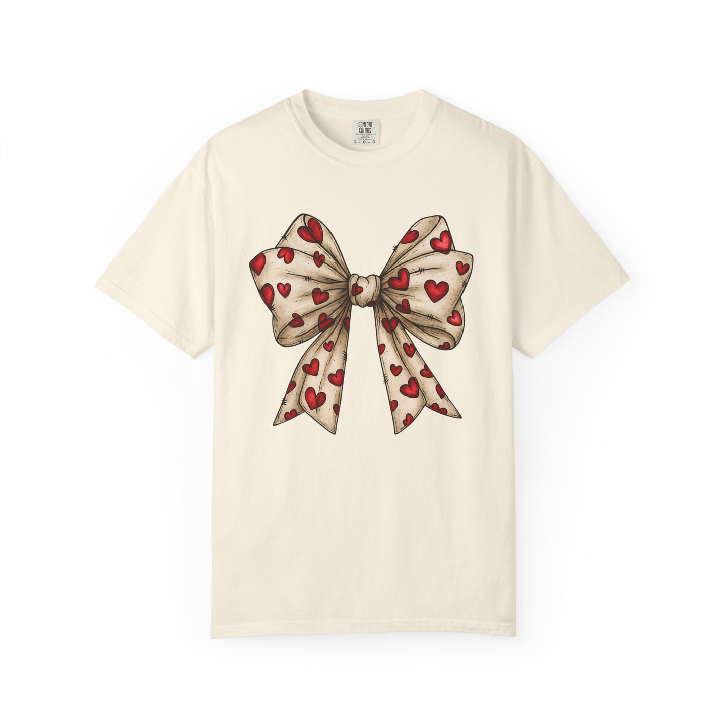 Comfort Colors® Valentine Coquette Bow Hearts Graphic T-Shirt
