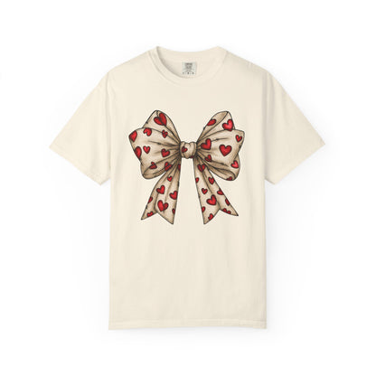 Comfort Colors® Valentine Coquette Bow Hearts Graphic T-Shirt
