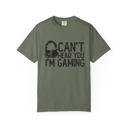 Can’t Hear You I’m Gaming T-Shirt – Gamer Headset Graphic | Comfort Colors 1717 Unisex Tee