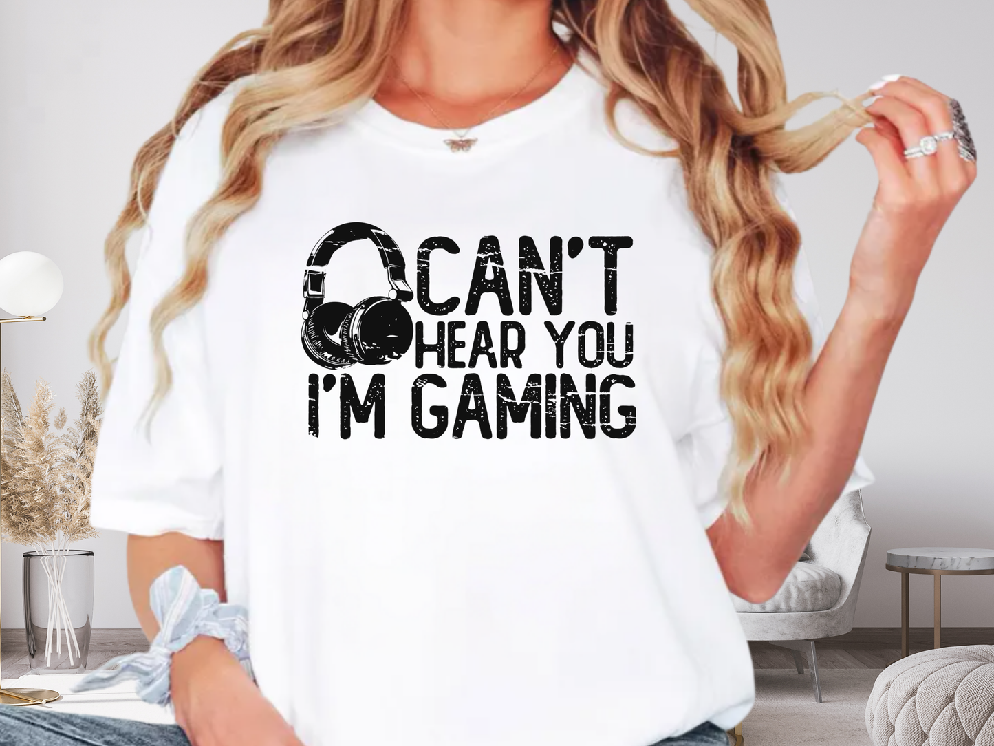 Can’t Hear You I’m Gaming T-Shirt – Gamer Headset Graphic | Comfort Colors 1717 Unisex Tee