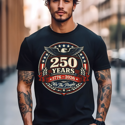 America 250 Years Anniversary T-Shirt | 1776-2026 We The People Eagle | Comfort Colors 1717 Patriotic Tee