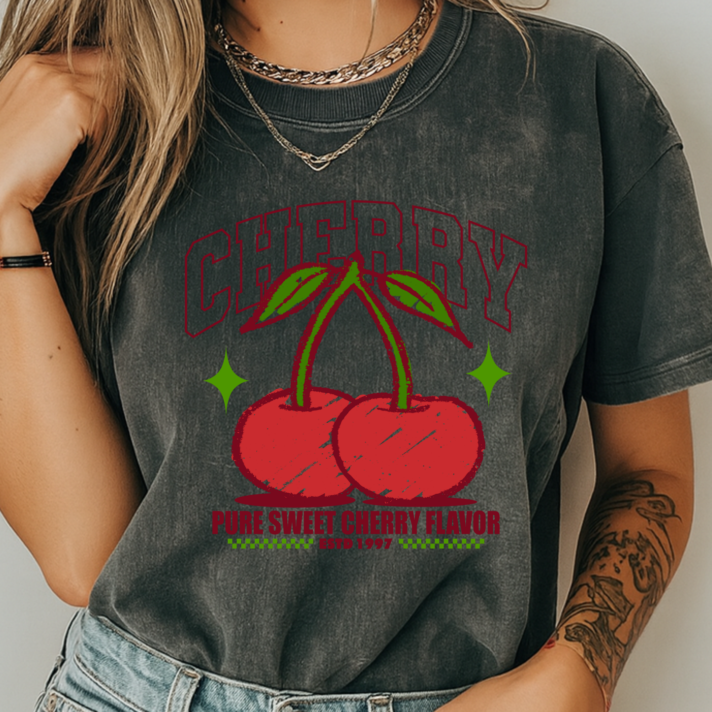 Cherry Retro T-Shirt Vintage Fruit Graphic Coquette Aesthetic Comfort Colors 1717 Tee
