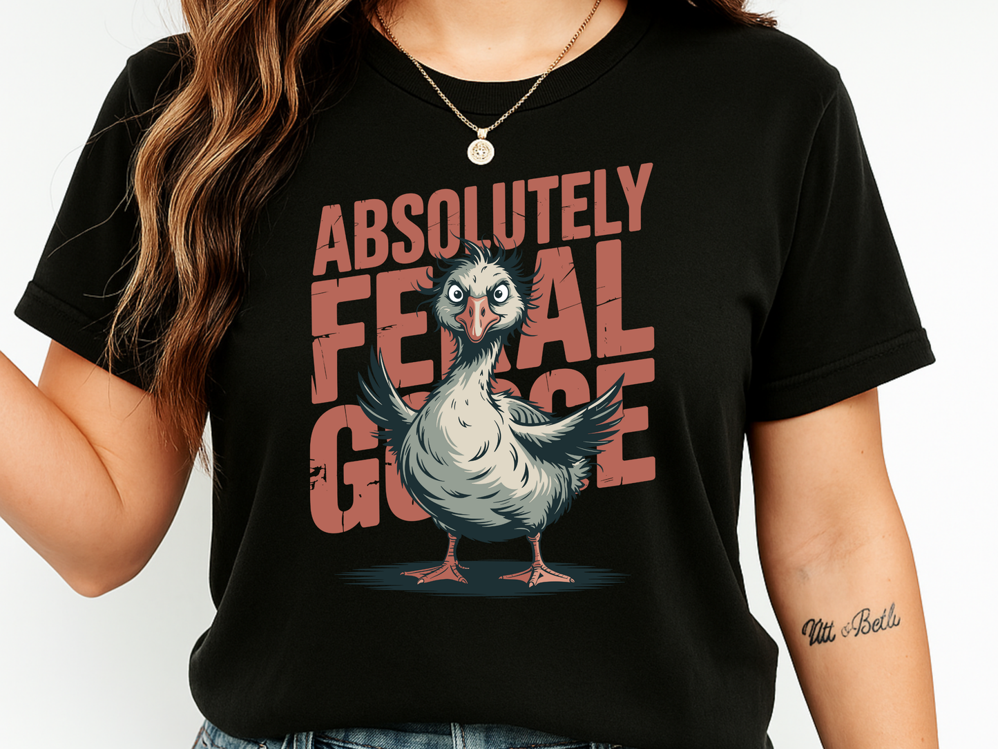 Absolutely Feral Goose T-Shirt Funny Chaotic Bird Graphic Comfort Colors 1717 Tee