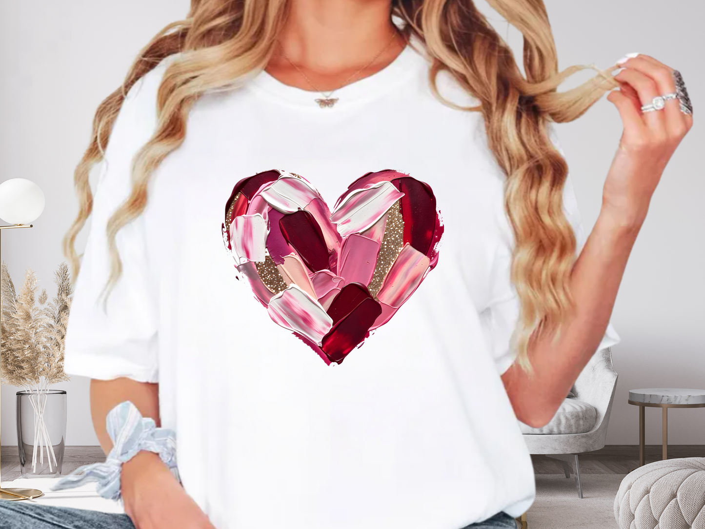 Comfort Colors® Abstract Painted Heart Valentine Graphic T-Shirt