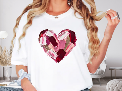 Comfort Colors® Abstract Painted Heart Valentine Graphic T-Shirt